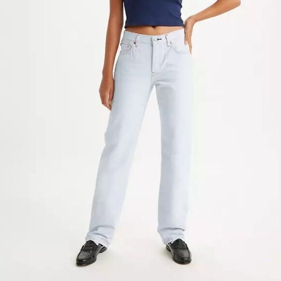 Levi's Premium 501 '90s Straight Baggy Jeans Blue Women's Size 31 x 32 Y2K Loose - Picture 1 of 12